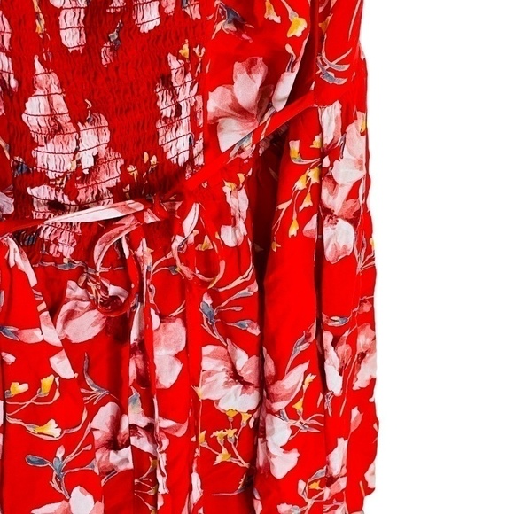 BAND of Gypsies Red Floral Maldives Mini Dress Summer Cute SZ Extra Small - Picture 14 of 15